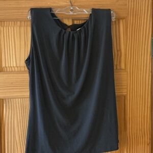 Sleeveless Black Women’s Top with Keyhole Back